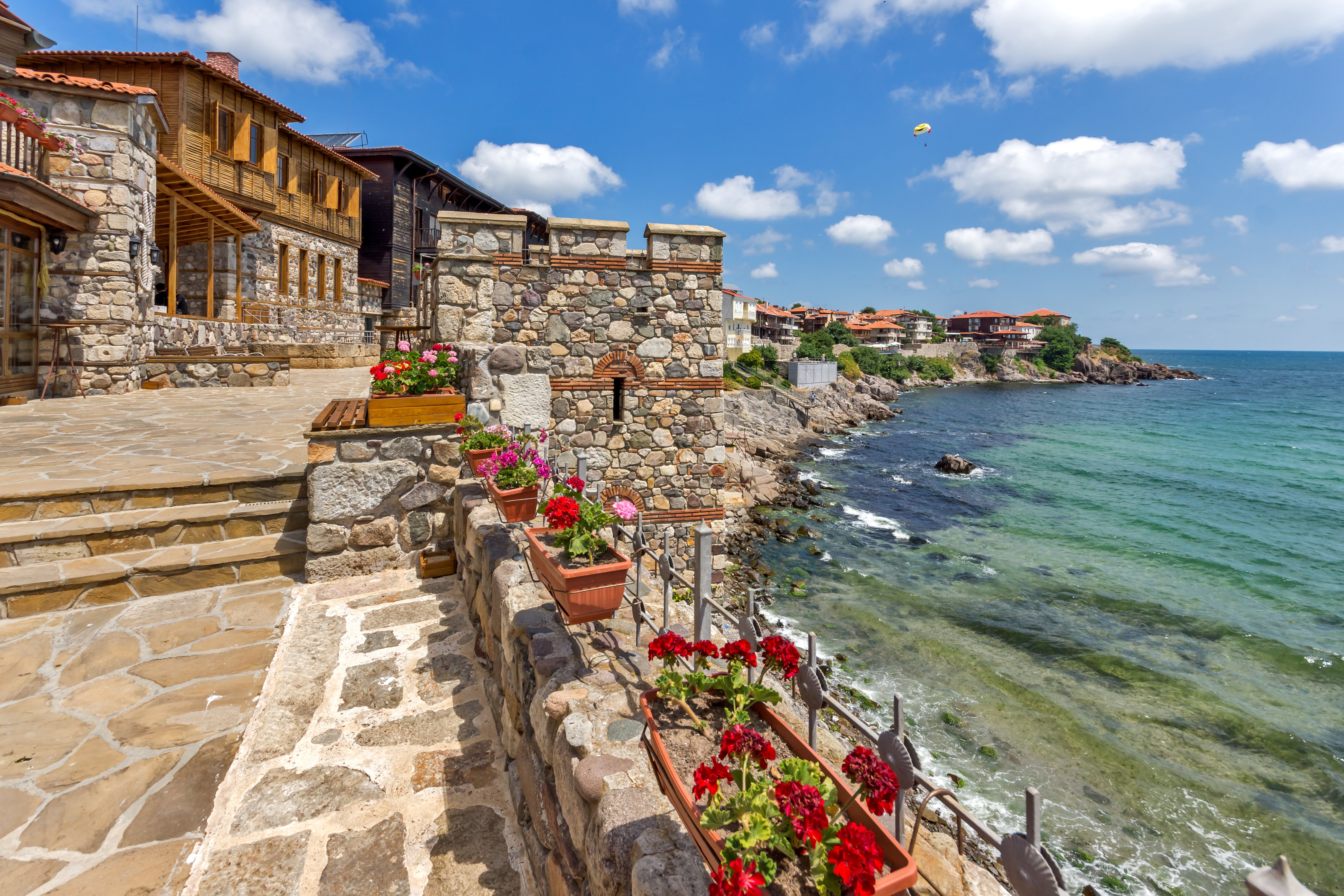 Ancient fortifications in old town of Sozopol, Burgas Region